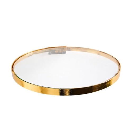 Goldene runde schwebende Regale, Eisen und Glas, Wandmontage, Ausstellungsregal für Pflanzen, Vasen und Dekor, runde kleine Pflanzenregale, Wanddekoration mit Schrauben (L) von Generisch
