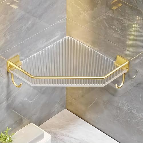 Goldener Dusch-Eck-Caddy – Wasserdichter Wand-Organizer für Bad & Küche – Stilvolle Eckregale für effiziente Aufbewahrung & platzsparende Lösung (2er-Set) von Generisch
