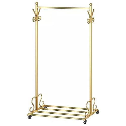 Goldener Garderobenständer mit Rollen, multifunktionaler Metall-Kleiderschrank für Schlafzimmer, Büro und Eingangsbereich, stilvoller stehender Kleiderhalter, platzsparender Nizer Goldener Garderobenständer mit Rollen, multifunktionaler Metall-Kleiderschrank für Schlafzimmer, Büro und Eingangsbereich, stilvoller stehender Kleiderhalter, platzsparender Nizer von Generisch