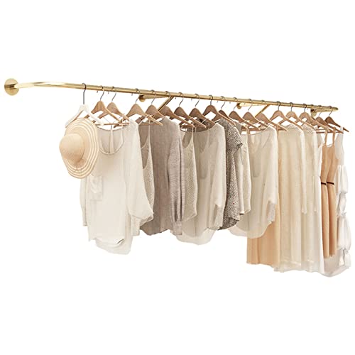 Goldener Wandgarderobe mit Aufhängestange – Kreativer Kleiderschrank Stabiles Boutique-Display Regal für Kleidung Einzelhandel Geschäfte von Generisch