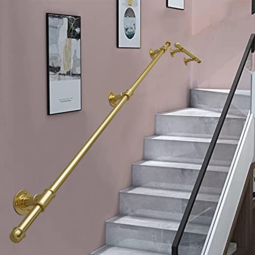 Goldenes Metall Schmiedeeisen il - 4 m Outdoor Haltegriff Treppengeländer Stützstange Kit Wand Balustrade Sicherheitsstange Haltegriff Haltegriff für Stufen Goldenes Metall Schmiedeeisen il - 4 m Outdoor Haltegriff Treppengeländer Stützstange Kit Wand Balustrade Sicherheitsstange Haltegriff Haltegriff für Stufen von Generisch