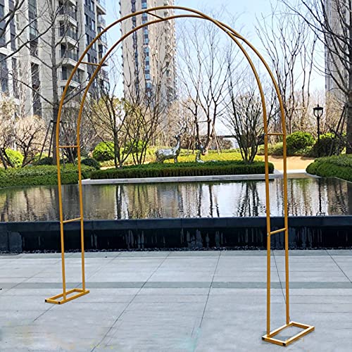 Goldenes Metallgitter-Gartenbogen-wetterfestes Rankgitter für Kletterpflanzen, Hochzeitsdekoration, freistehende Pergola, 19 mm Rohrdurchmesser, perfekt für Gärten und Rasenflächen im Freien. von Generisch