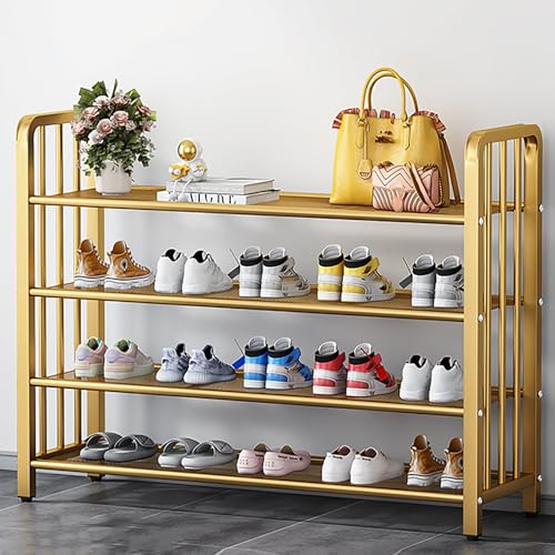 Goldenes Schuhregal, herausnehmbares Laminat-Metallgeflecht, Aufbewahrung für Schrank, Eingangsbereich, Flur, Schlafzimmer, Wohnzimmer, 100 x 70 cm Goldenes Schuhregal, herausnehmbares Laminat-Metallgeflecht, Aufbewahrung für Schrank, Eingangsbereich, Flur, Schlafzimmer, Wohnzimmer, 100 x 70 cm von Generisch
