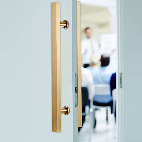 Goldfarbene Scheunentürgriffe und -griffe 50, 80, 100, 180 cm, Edelstahl, Schiebetür-Haltegriff, Bauernhaus-Haustor, Hardware-Kit, Abzieher, interner externer Eingangstorgriff (Gold-Länge 120 cm) von Generisch