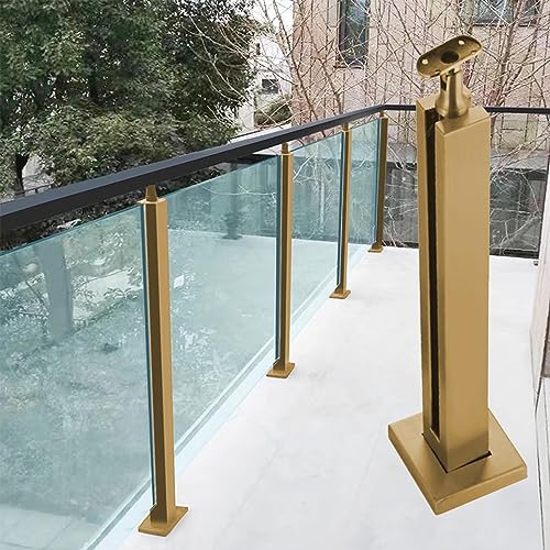 Goldfarbenes Terrassengeländer-Pfostensystem, quadratische Klemme, Balustraden-Set für 10 mm-12 mm Paneele, Außenpool und Treppengeländer, stilvoller Glaszaun für Restaurants und Häuser Goldfarbenes Terrassengeländer-Pfostensystem, quadratische Klemme, Balustraden-Set für 10 mm-12 mm Paneele, Außenpool und Treppengeländer, stilvoller Glaszaun für Restaurants und Häuser von Generisch