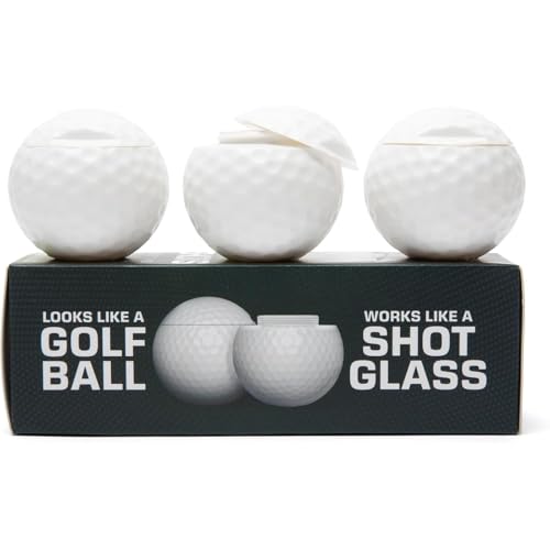 Golfball-Schnapsgläser - Neuartiges Design Golfball förmige Weinbecher Mit Schraubdeckel | Schnapsglas aus Kunststoff für Golfausflüge, Wochenend-Golfturniere, Junggesellenabschiede, Familienbar von Generisch