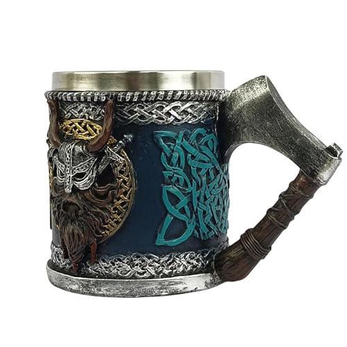Gothic-Kaffeetasse – 450 ml Gothic Bierkrug | Wikinger Totenkopf Becher | Wikinger Bierkrug | Reise-Kaffeetasse | Wassertrinkbecher für Partys oder Bar und Familienfeiern von Generisch