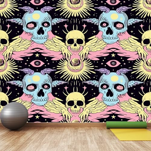 Gotischer Totenkopf 3D Effekt Wandtapete Totenkopf Flügel Tapeten Vliestapete Dunkel Vlies Fototapete für Wohnzimmer Kinderzimmer Badezimmer 400 x 280 cm Foto Tapete Gotischer Totenkopf 3D Effekt Wandtapete Totenkopf Flügel Tapeten Vliestapete Dunkel Vlies Fototapete für Wohnzimmer Kinderzimmer Badezimmer 400 x 280 cm Foto Tapete von Generisch