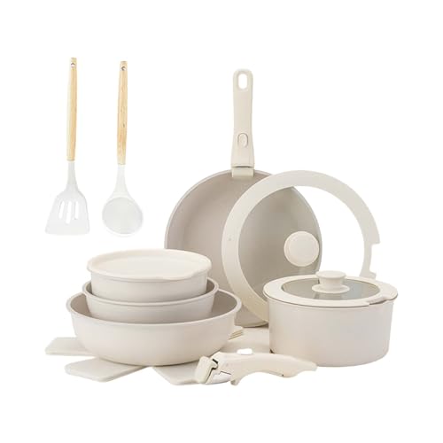 Gourmetific Cookware Set, 2025 New Cookware Sets Removable Handle, 5/11/17 Piece Gourmetific Cookwares Detachable Handle Set, Oven Safe, Easily Clean, For Kitchen (11PCS) von Generisch