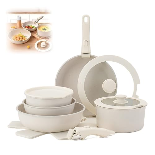 Gourmetific Cookware Set, Gourmetific Cookware Set With Removable Handle, Easily Clean, Suitable for Kitchen (5 Piece Set) von Generisch