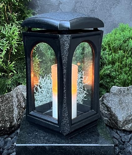 Grablampe Classico Premium Massiv Schwarz Titan Grabkerze Grabschmuck Grablaterne Grablicht Grableuchte Lampe Laterne Licht Kerze Trauer Friedhof Garten Grablampe Classico Premium Massiv Schwarz Titan Grabkerze Grabschmuck Grablaterne Grablicht Grableuchte Lampe Laterne Licht Kerze Trauer Friedhof Garten von Generisch