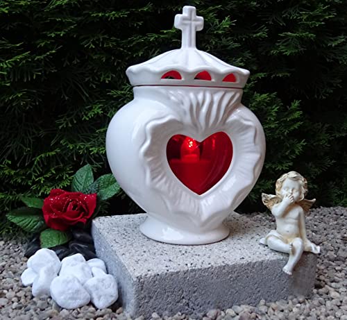 Grablampe mit Sockel Herz weiß 26,0cm Grablicht Grabschmuck Grablaterne Grabkerze Kerze Grableuchte Lampe Laterne Licht Trauer Friedhof Garten Grablampe mit Sockel Herz weiß 26,0cm Grablicht Grabschmuck Grablaterne Grabkerze Kerze Grableuchte Lampe Laterne Licht Trauer Friedhof Garten von Generisch