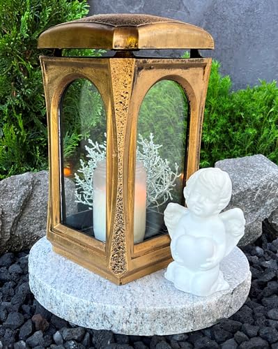 Grabschmuck-Set Grablampe Classico Premium Massiv Bronze mit Sockel und Engel Grableuchte Grablicht Kerze Grabkerze Grablaterne Granitsockel Herz Grabschmuck Lampe Laterne Trauer Liebe Friedhof Grabschmuck-Set Grablampe Classico Premium Massiv Bronze mit Sockel und Engel Grableuchte Grablicht Kerze Grabkerze Grablaterne Granitsockel Herz Grabschmuck Lampe Laterne Trauer Liebe Friedhof von Generisch