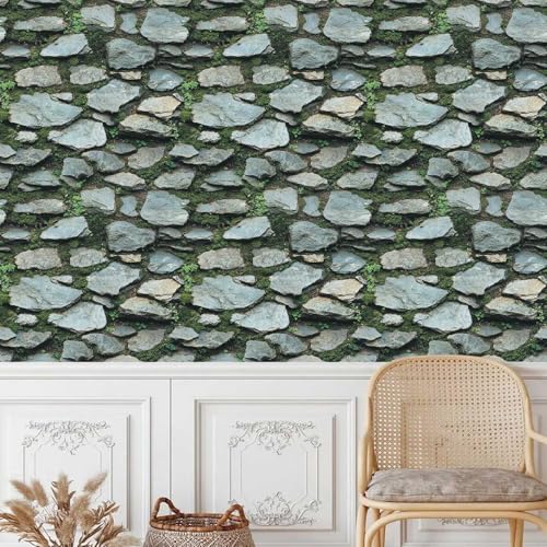Graue Fels Stein Tapete Selbstklebende Möbelfolie Verdicken Wasserdicht Matt Grünes Moos Kontaktpapier mit Kleberückseite Wallpaper Rollen für Wand Möbel Tabellen Schränke Türen Dekorativ 0.3x5 M Graue Fels Stein Tapete Selbstklebende Möbelfolie Verdicken Wasserdicht Matt Grünes Moos Kontaktpapier mit Kleberückseite Wallpaper Rollen für Wand Möbel Tabellen Schränke Türen Dekorativ 0.3x5 M von Generisch