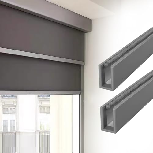 Graue Fensterlichtblockierstreifen, Verdunkelungs-Seitenschienen für Vorhänge und Jalousien, Geräuschreduzierung, Lückendichtung, 4er-Pack (172,7 cm) – effektive Licht- und Schallkontrolle von Generisch
