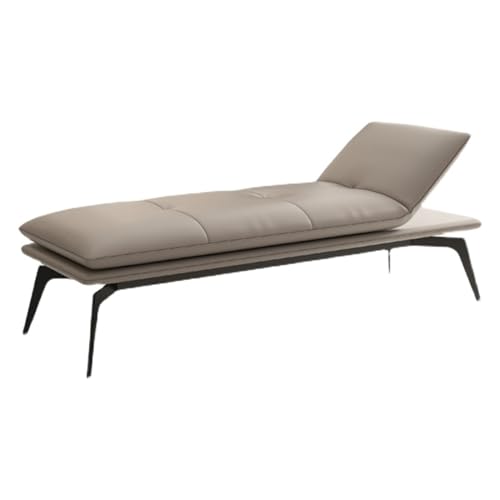 Graue gepolsterte Bank mit Metallbeinen für Wohnzimmer, Schlafzimmer und Eingangsbereich, stilvolle Fußstütze und Esstischhocker, bequeme Sitzgelegenheit, 180 x 45 x 41 cm von Generisch