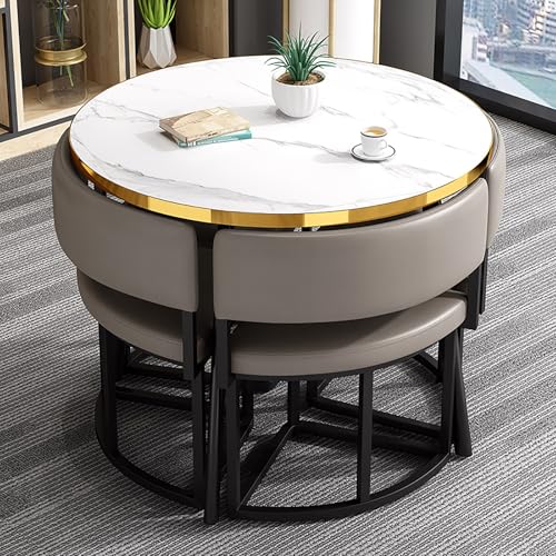 Grauer Esstisch und Stuhl-Set – moderner Büro-Empfang, Club und Freizeittisch für Wohnzimmer, Küche, Bar, Balkon, Schlafzimmer, Bibliothek, Billardhalle Grauer Esstisch und Stuhl-Set – moderner Büro-Empfang, Club und Freizeittisch für Wohnzimmer, Küche, Bar, Balkon, Schlafzimmer, Bibliothek, Billardhalle von Generisch