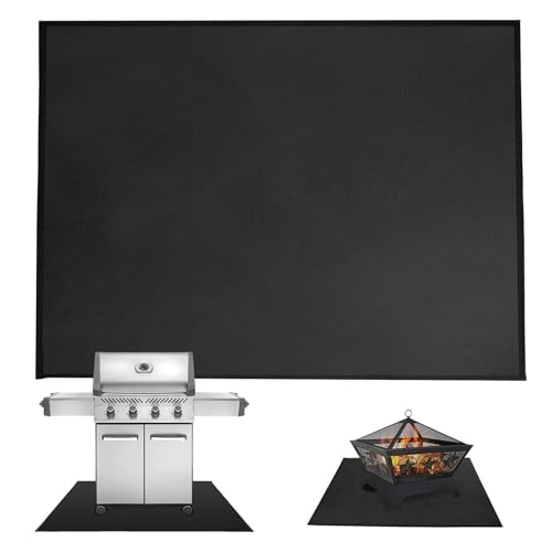 Grill U. BBQ Matte 100x120/152/182cm (Anthrazit) - Als Perfekte Bodenschutz Unterlage FürGas U. Holzkohlegrill - Grillunterlage Bodenschutzmatte Für Familien-Grillabend Auf Der Terrasse von Generisch