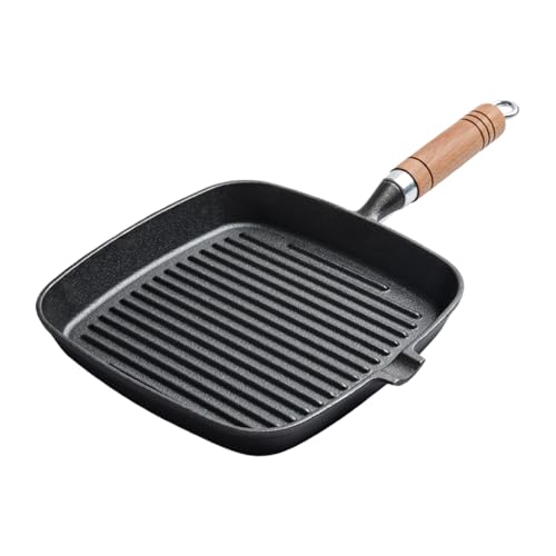 Grillpfanne – Antihaft-Pfanne | Grill-Bratpfanne, quadratisches Bratwerkzeug aus Gusseisen, ergonomische hitzebeständige Kochplatte, multifunktionaler Küchen-Kochgeschirr- für Sandwiches, Burger von Generisch