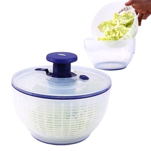 Grips Salatschleuder | Waschmaschine und Spinner | Kleine Salatschleuder mit transparenter Servierschale | Gemüsewaschkorb und Servierschüssel, Haushaltsfruchtabtropfer, Salattrockner von Generisch