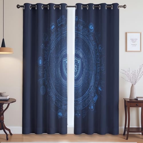 Grommet Curtain Blau Wohnzimmer Curtains Fantasie Geometrisch Linien Schild Gardinen Wohnzimmer für Erwachsene Gardinen 2er Set H215 x B140 cm Grommet Curtain Blau Wohnzimmer Curtains Fantasie Geometrisch Linien Schild Gardinen Wohnzimmer für Erwachsene Gardinen 2er Set H215 x B140 cm von Generisch