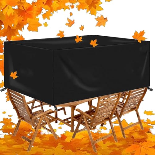 Große, rechteckige Terrassentischabdeckung, 230 x 190 x 80 cm, strapazierfähig, wasserdicht und wetterfest, Outdoor-Esstischschutz, ideal für Winter und alle Jahreszeiten von Generisch