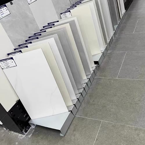 Große Bodenständer aus Metall für Fliesen,Schräg einsteckbarer Präsentationsständer Porzellan-Fliesenständer,Robustes Bodenfliesen-Display Regal Mit 13 Kartenfächern,Fliesenständer für den Einzelhande von Generisch