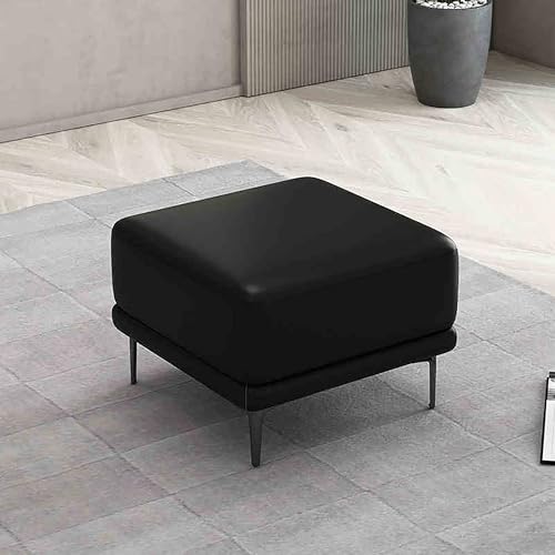 Große Ottomane Fußstütze – Leder-Pouf Fußhocker & Schuhwechselhocker – Gepolsterter quadratischer Couchtisch/Bank für Wohnzimmer & Schlafzimmer von Generisch