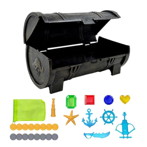 Große Schatztruhe - Piratenschatztruhe Aufbewahrungsbox Spielzeug | Große Aufbewahrungsbox aus der Sammlung von Lehrerliebsten Schätzen | Piratenkiste dekoriert Große Schatztruhe - Piratenschatztruhe Aufbewahrungsbox Spielzeug | Große Aufbewahrungsbox aus der Sammlung von Lehrerliebsten Schätzen | Piratenkiste dekoriert von Generisch