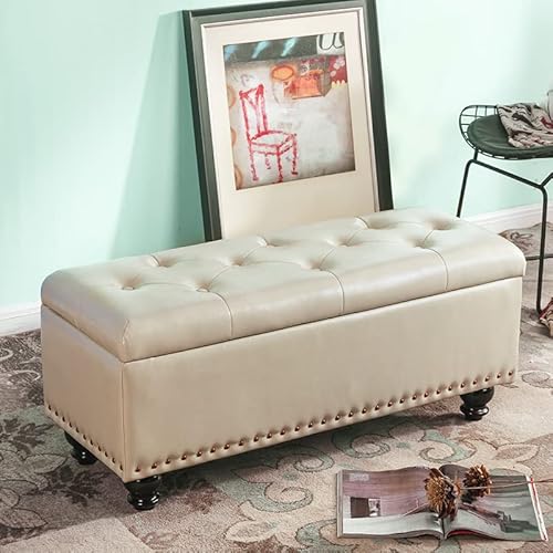 Große Sitzbank mit Stauraum, Sitzbank mit gepolstertem Sitz und Kunstleder, perfekt für Flur oder Schlafzimmer Große Sitzbank mit Stauraum, Sitzbank mit gepolstertem Sitz und Kunstleder, perfekt für Flur oder Schlafzimmer von Generisch