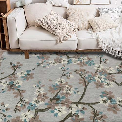 Große Teppiche, 160 x 260 cm, waschbarer Teppich für Wohnzimmer, Schlafzimmer, Innen- und Außenbereich, Heimbüro, Dekoration, 160 x 260 cm, Braun/Blaugrün/Beige Große Teppiche, 160 x 260 cm, waschbarer Teppich für Wohnzimmer, Schlafzimmer, Innen- und Außenbereich, Heimbüro, Dekoration, 160 x 260 cm, Braun/Blaugrün/Beige von Generisch