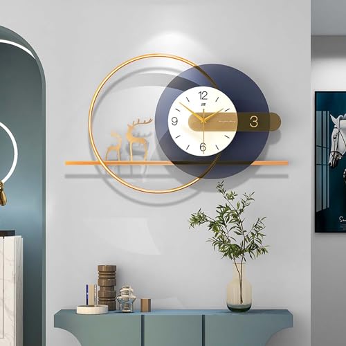 Große Wanduhr, dekorative moderne stille Metalluhr mit Pendel für Wohnzimmer, Küche, Schlafzimmer und Büro Dekor von Generisch