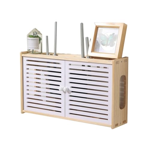 Große WiFi-Router-Aufbewahrungsbox, Wandregal, Kabelmanagement-Behälter, dekoratives schwimmendes Regal für Router-Modem und Zubehör, 9 Größen (48 x 12 x 28 cm) von Generisch