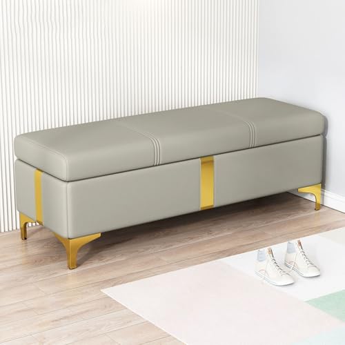 Große gepolsterte Sitzbank mit Stauraum für Schlafzimmer – stilvolle Sitzfläche am Ende des Bettes mit Aufzug, gemütliches Hellgrau – 40 cm platzsparende Lösung Große gepolsterte Sitzbank mit Stauraum für Schlafzimmer – stilvolle Sitzfläche am Ende des Bettes mit Aufzug, gemütliches Hellgrau – 40 cm platzsparende Lösung von Generisch
