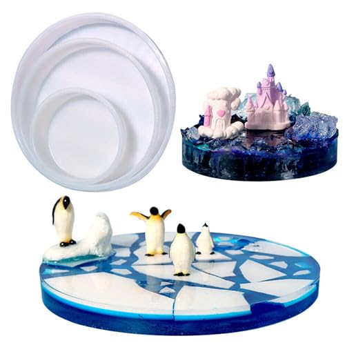 Große runde Silikonform Untersetzer Tablett Platte Harz Epoxidguss Handwerk Form (20,3 cm) von Generisch