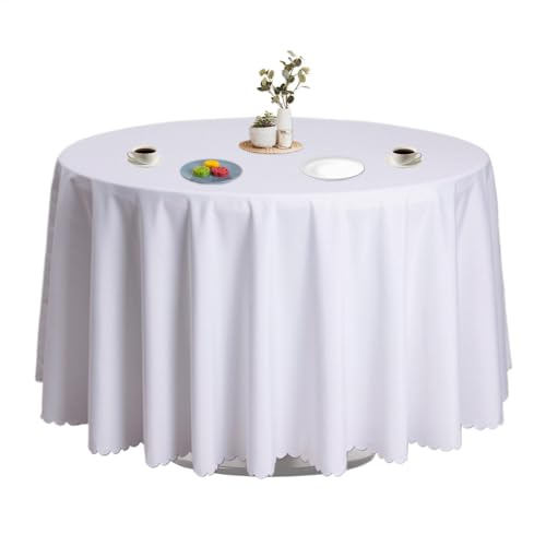 Große runde Tischdecke, 160 cm, Polyester, Buffet-Tischdekoration, stabiles Material, elegantes Design, 160 cm, perfekt für Restaurantbankette und Geburtstagsfeiern von Generisch