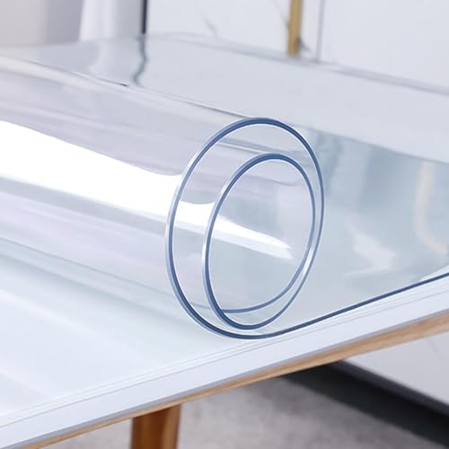 Große transparente PVC-Schreibtisch-/Stuhlmatte – rutschfester Bodenschutz für Zuhause und Büro; Computer-Gaming- und Rollstuhlmatte für Hartholzböden (Größe: 100 x 120 cm) von Generisch