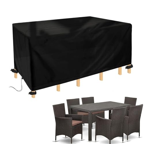 Große wasserdichte Abdeckplane 210x120x80 cm für Gartenmöbel Garten & Wohnzimmer - Strapazierfähige 600D Schutzhülle für Terrasse & Garten von Generisch
