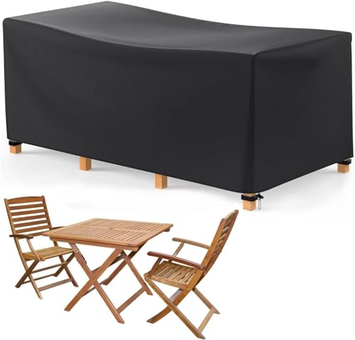 Große wasserdichte Gartentischabdeckung, 360 x 140 x 85 cm, strapazierfähiges 420D-Oxford-Gewebe, langlebiger Rattan-Möbelschutz für Terrasse, Bistrotisch und Sofa von Generisch