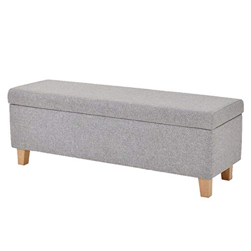 Große zusammenklappbare Ottomane mit abnehmbaren Deckeln, multifunktionaler Sitzhocker für Garten und Wohnzimmer, quadratischer Hocker mit Holzbeinen, Beige, 120 x 40 x 42 cm von Generisch