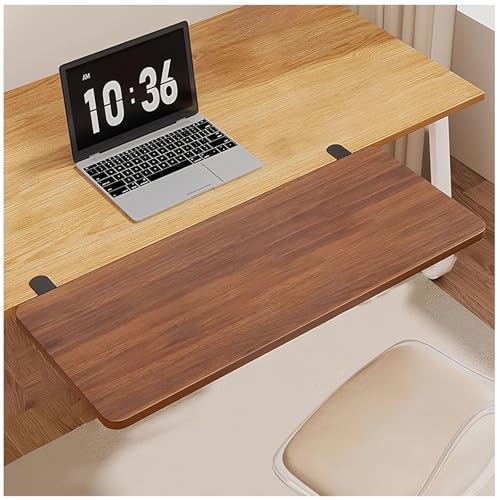 Große zusammenklappbare Schreibtisch-Verlängerungsplatte, 70 x 25 cm, schwimmender Tisch für kleine Räume, Computertastatur, Armlehnenstütze, Teakholz, 50 x 25 cm von Generisch