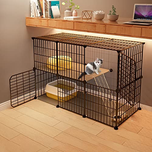 Großer 3-stöckiger Katzenkäfig – Tragbare Haustierbox für drinnen und draußen mit Leitern & Anti-Spring-Kit für 1–5 Katzen – idealer Trainingshof & Laufstall für Katzen Großer 3-stöckiger Katzenkäfig – Tragbare Haustierbox für drinnen und draußen mit Leitern & Anti-Spring-Kit für 1–5 Katzen – idealer Trainingshof & Laufstall für Katzen von Generisch