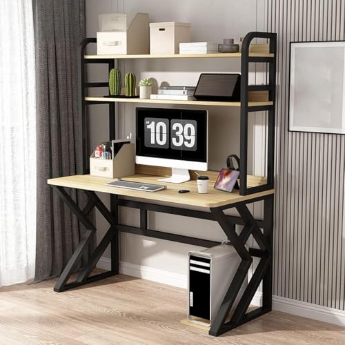 Großer Computertisch mit Ablagen – Home-Office-Schreibtisch mit Bücherregal für PC und Laptop – Holzschreibtisch für Organisation und Gaming Großer Computertisch mit Ablagen – Home-Office-Schreibtisch mit Bücherregal für PC und Laptop – Holzschreibtisch für Organisation und Gaming von Generisch