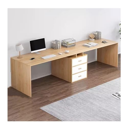 Großer Doppel-Schreibtisch mit 3 Schubladen – Computer-Arbeitsplatz für 2 Personen für Home Office – Schreibtisch mit den Maßen 160 x 70 x 75 cm (braun) von Generisch