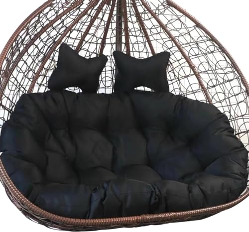 Großer Doppelkorbstuhl für den Außenbereich mit Kissen für 2 Personen – bequemer Hängemattensitz (170,2 x 119,4 cm), ideal zum Entspannen und Entspannen im Garten von Generisch