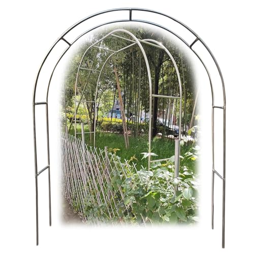 Großer Edelstahlbogen – wetterbeständige Unterstützung für Rosen, Kletterer und Früchte – langlebige Gartenlaube für drinnen und draußen (Größe: 2,6 m x 2,4 m Großer Edelstahlbogen – wetterbeständige Unterstützung für Rosen, Kletterer und Früchte – langlebige Gartenlaube für drinnen und draußen (Größe: 2,6 m x 2,4 m von Generisch