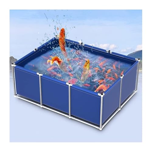 Großer Fischteich aus Segeltuch für den Außenbereich, Aquakultur-Wassertank, verdickter Zisterne für Fischzucht, wetter- und oxidationsbeständig, 2 x 1 x 0,7 m Pool mit Unterstützung Großer Fischteich aus Segeltuch für den Außenbereich, Aquakultur-Wassertank, verdickter Zisterne für Fischzucht, wetter- und oxidationsbeständig, 2 x 1 x 0,7 m Pool mit Unterstützung von Generisch