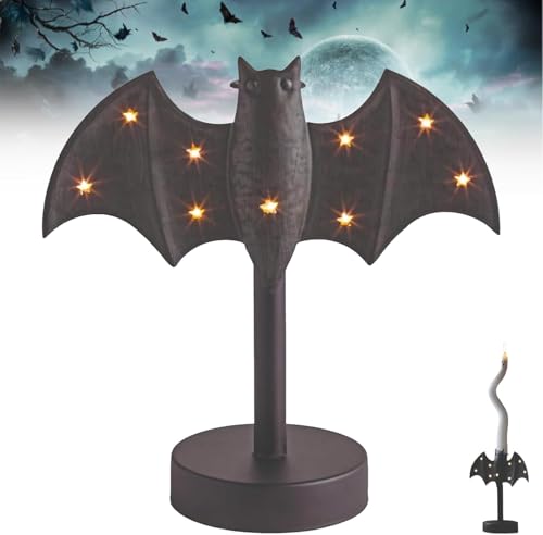 Großer Fledermaus-Kerzenständer, Halloween-Fledermaus-Kerzenständer, Gothic-Fledermaus-Kerzenhalter-Dekoration mit sanftem LED-Funkeln (1) von Generisch