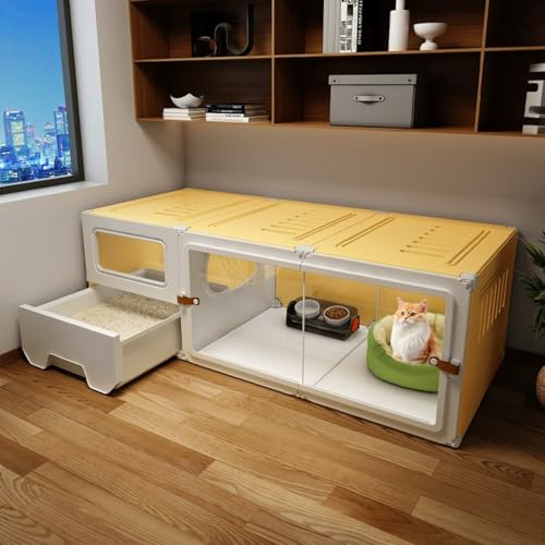 Großer Katzenkäfig mit Toilette für den Innenbereich, einfache Installation, Katzenzaunpaneele für Katzen, langlebiges und geräumiges Design Großer Katzenkäfig mit Toilette für den Innenbereich, einfache Installation, Katzenzaunpaneele für Katzen, langlebiges und geräumiges Design von Generisch