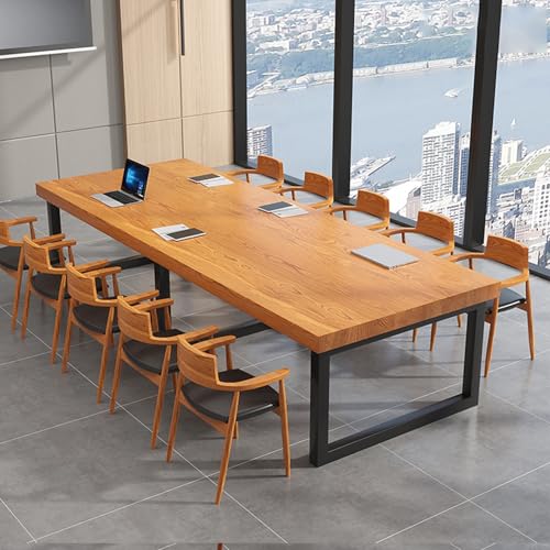 Großer Konferenztisch, Schreibtisch aus Massivholz, einfacher Aufbau für 5-10 Personen, mit Metallhalterung, ideal für große Meetings Großer Konferenztisch, Schreibtisch aus Massivholz, einfacher Aufbau für 5-10 Personen, mit Metallhalterung, ideal für große Meetings von Generisch